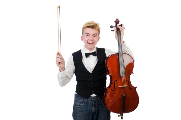 Funny man with violin — Stock Photo, Image