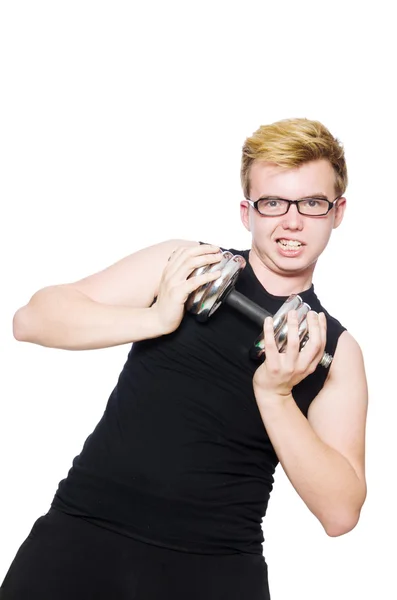 Man with dumbbells — Stock Photo, Image