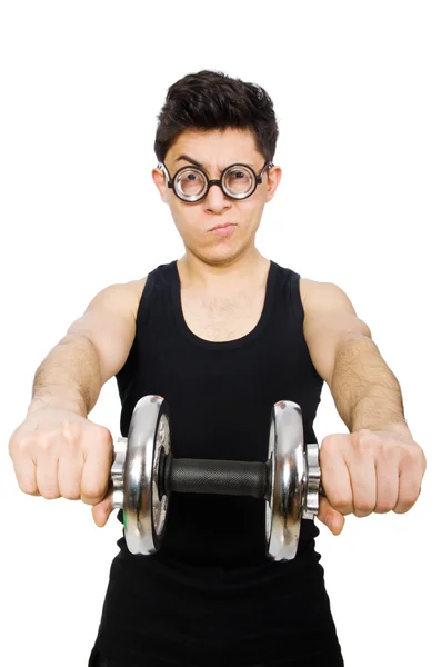 Man with dumbbells — Stock Photo, Image