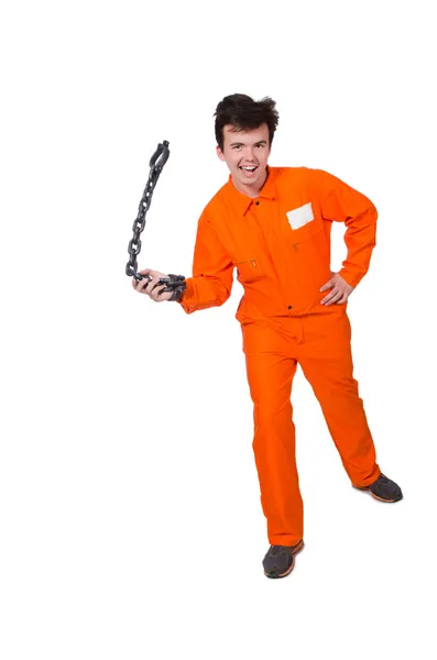 Young inmate with chains — Stock Photo, Image