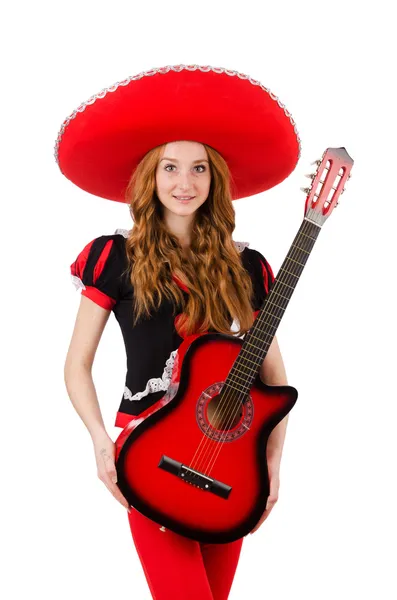 Woman guitar player — Stock Photo, Image