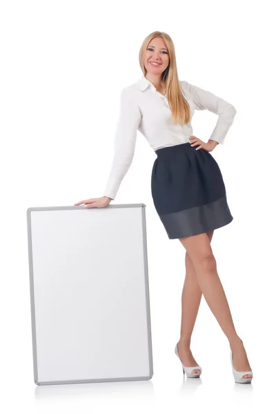 Businesswoman with blank board — Stock Photo, Image