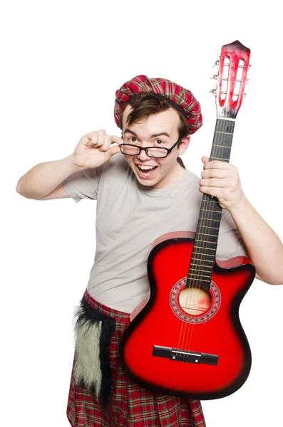 Funny scotsman with musical instrument — Stock Photo, Image