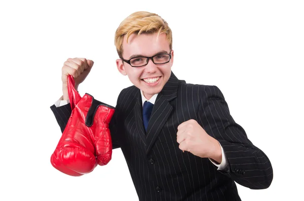 Divertido boxeador hombre de negocios — Foto de Stock