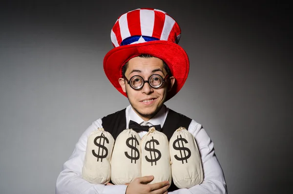 Mann mit amerikanischem Hut — Stockfoto
