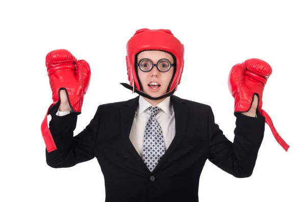 Joven hombre de negocios boxeador — Foto de Stock