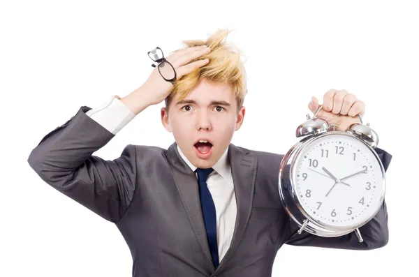 Businessman with clock — Stock Photo, Image