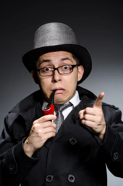 Detective with pipe — Stock Photo, Image