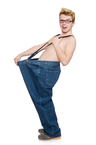 Funny man with trousers — Stock Photo, Image