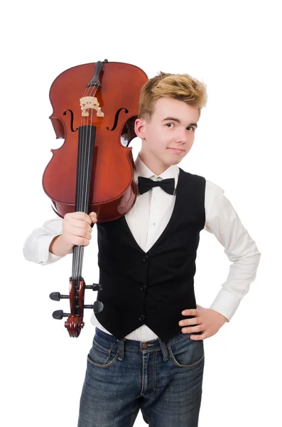 Homme drôle avec violon — Photo