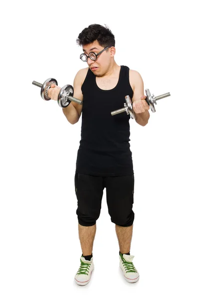 Man with dumbbells — Stock Photo, Image