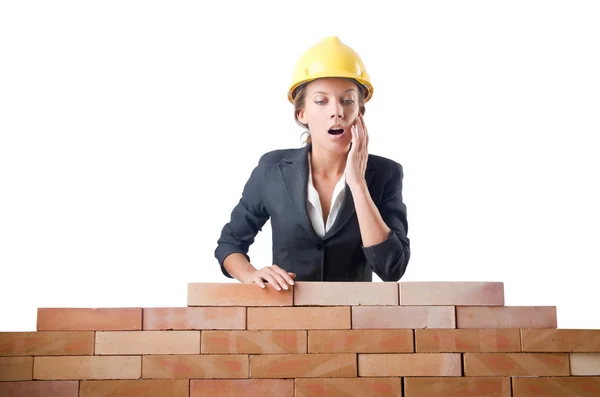 Jonge vrouwelijke builder — Stockfoto