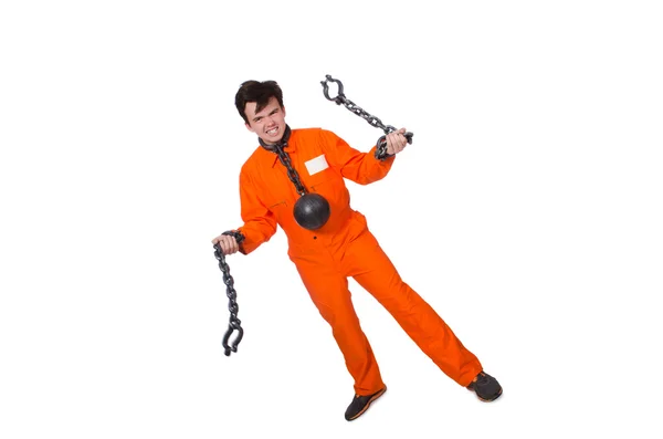 Young inmate with chains — Stock Photo, Image