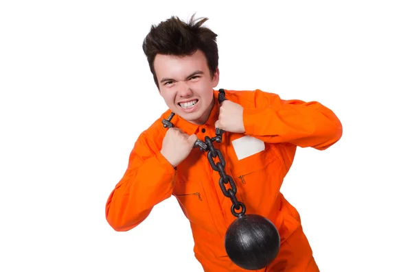 Young inmate with chains — Stock Photo, Image