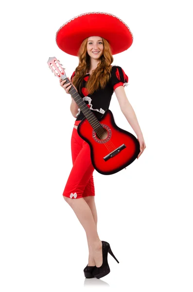 Женщина-гитаристка — стоковое фото