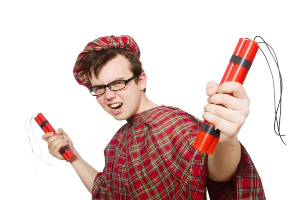 Scotsman with bomb — Stock Photo, Image