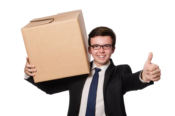 Hombre divertido con cajas —  Fotos de Stock