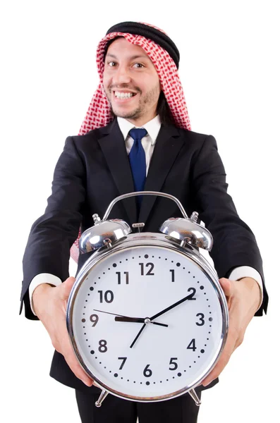 Arab man in time concept — Stock Photo, Image