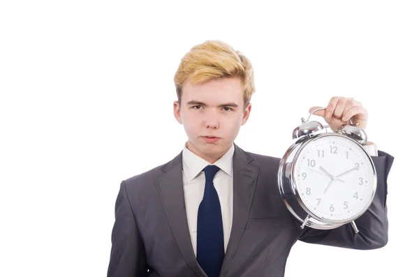 Businessman with clock — Stock Photo, Image