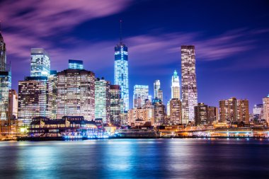 Manhattan'ın gece panorama
