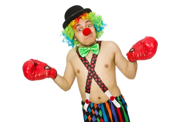 Clown avec gants de boxe — Photo