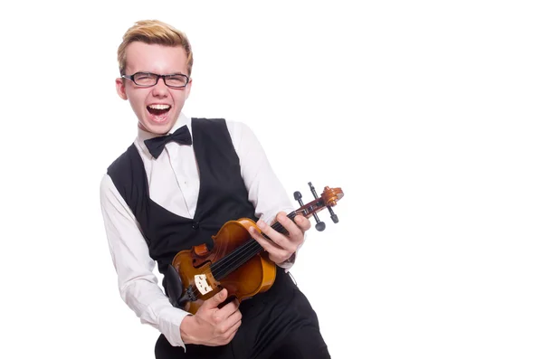 Funny violin player — Stock Photo, Image