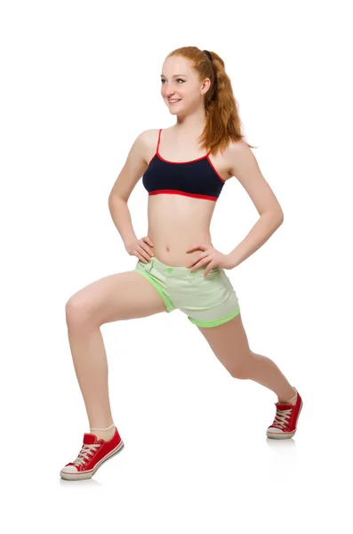 Spor egzersizleri yapıyor kadın — Stok fotoğraf