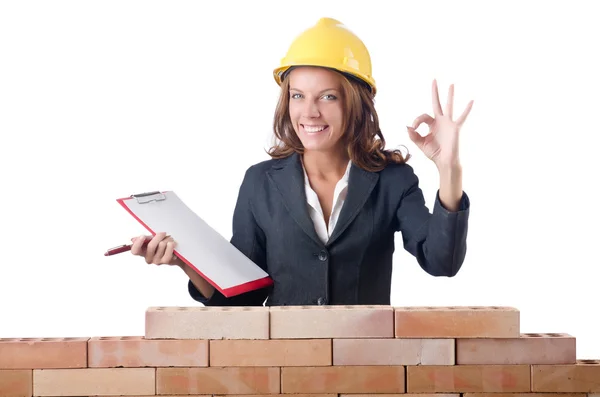 Mujer con bloc de notas — Foto de Stock