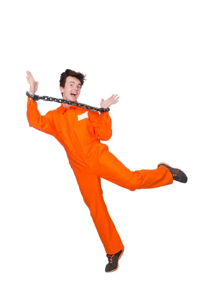 Молодий в'язень з ланцюгами — стокове фото