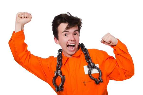 Young inmate with chains — Stock Photo, Image