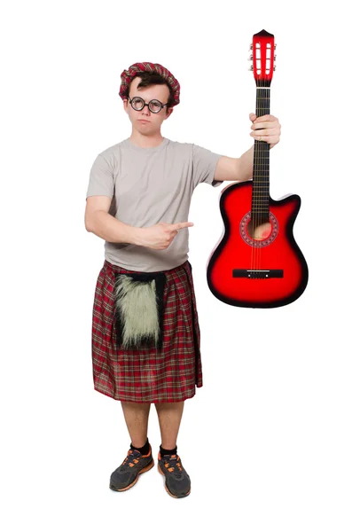 Scotsman playing guitar — Stock Photo, Image