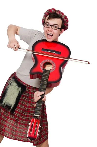 Escocés divertido con instrumento musical —  Fotos de Stock