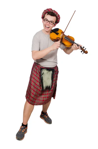 Escocés con violín — Foto de Stock