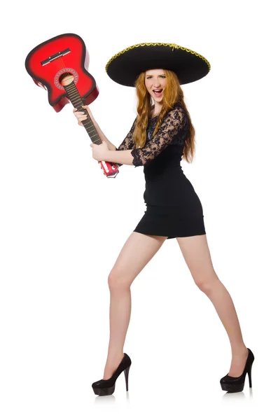 Mulher com guitarra — Fotografia de Stock