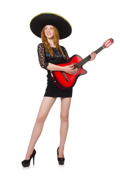 Woman with guitar — Stock Photo, Image