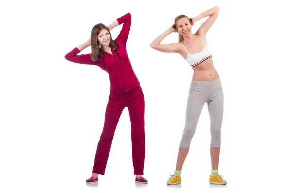 Pareja de mujeres haciendo ejercicios —  Fotos de Stock