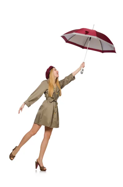 Frau mit Regenschirm — Stockfoto