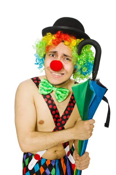 Clown con ombrello — Foto Stock