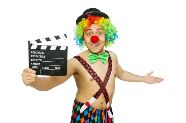 Clown con lavagna — Foto Stock