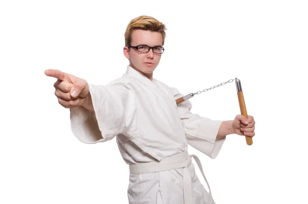 Roliga karate fighter — Stockfoto