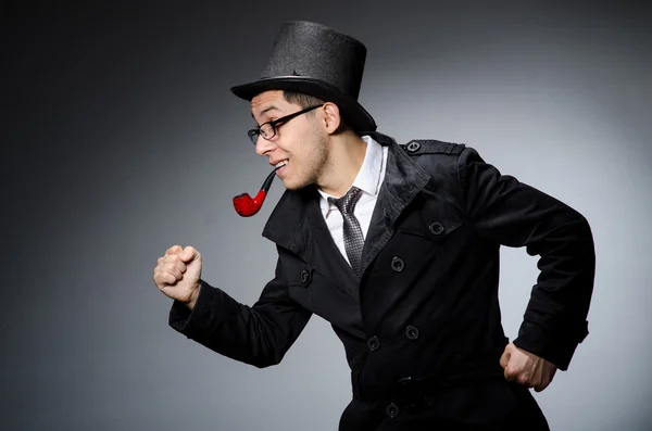 Detective with pipe — Stock Photo, Image