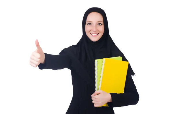 Arabiska student med böcker — Stockfoto