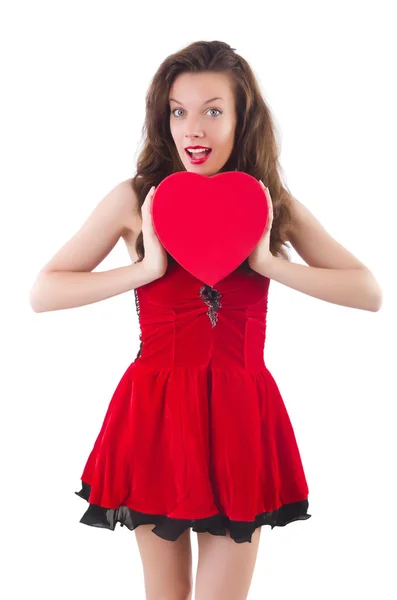 Kalp tabut ile kız — Stok fotoğraf