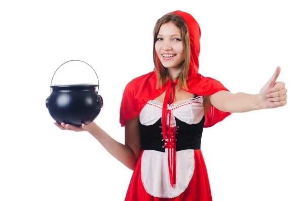 Woman with pot — Stock Photo, Image