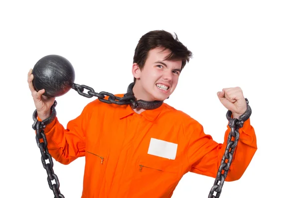 Inmate with chains — Stock Photo, Image