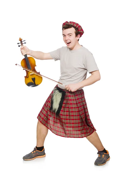 Scotsman with violin — Stock Photo, Image