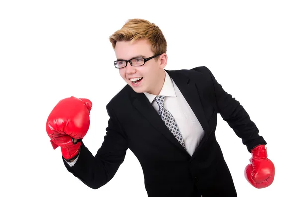 Joven hombre de negocios boxeador — Foto de Stock