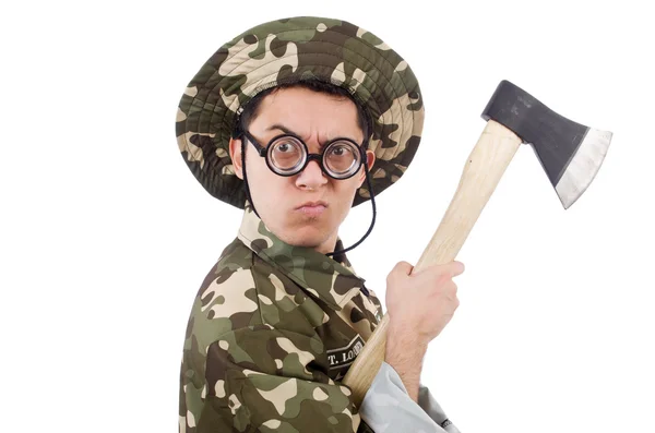 Grappige soldaat — Stockfoto