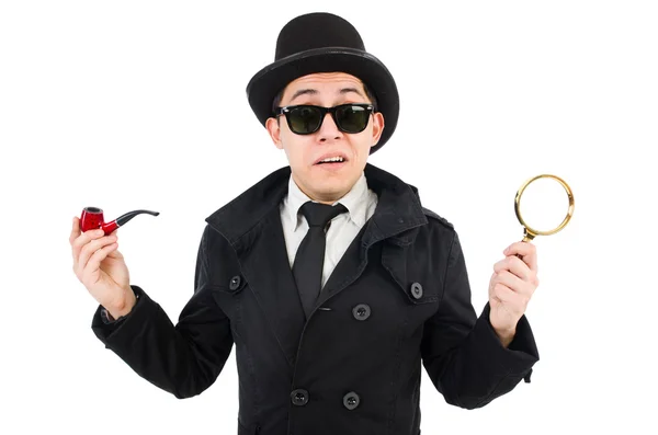 Young detective with pipe — Stock Photo, Image