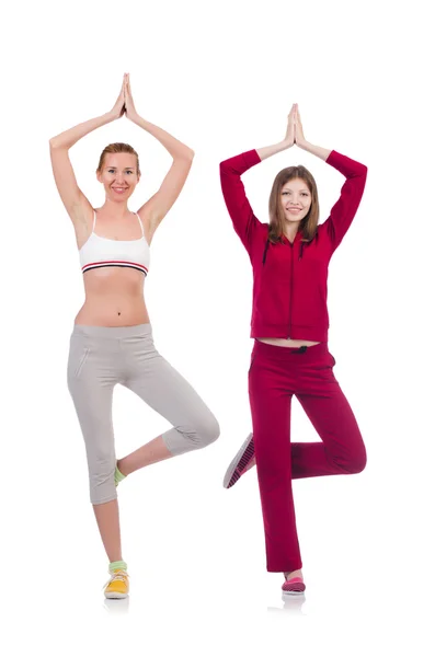 Par de mulheres fazendo exercícios — Fotografia de Stock